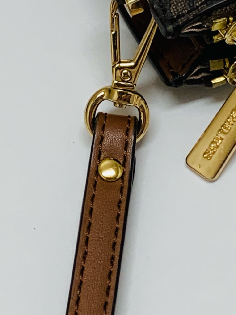 MICHAEL KORS Jet Set Double Zip Wristlet Wallet Brown Monogram Signature Print - Picture 14 of 16